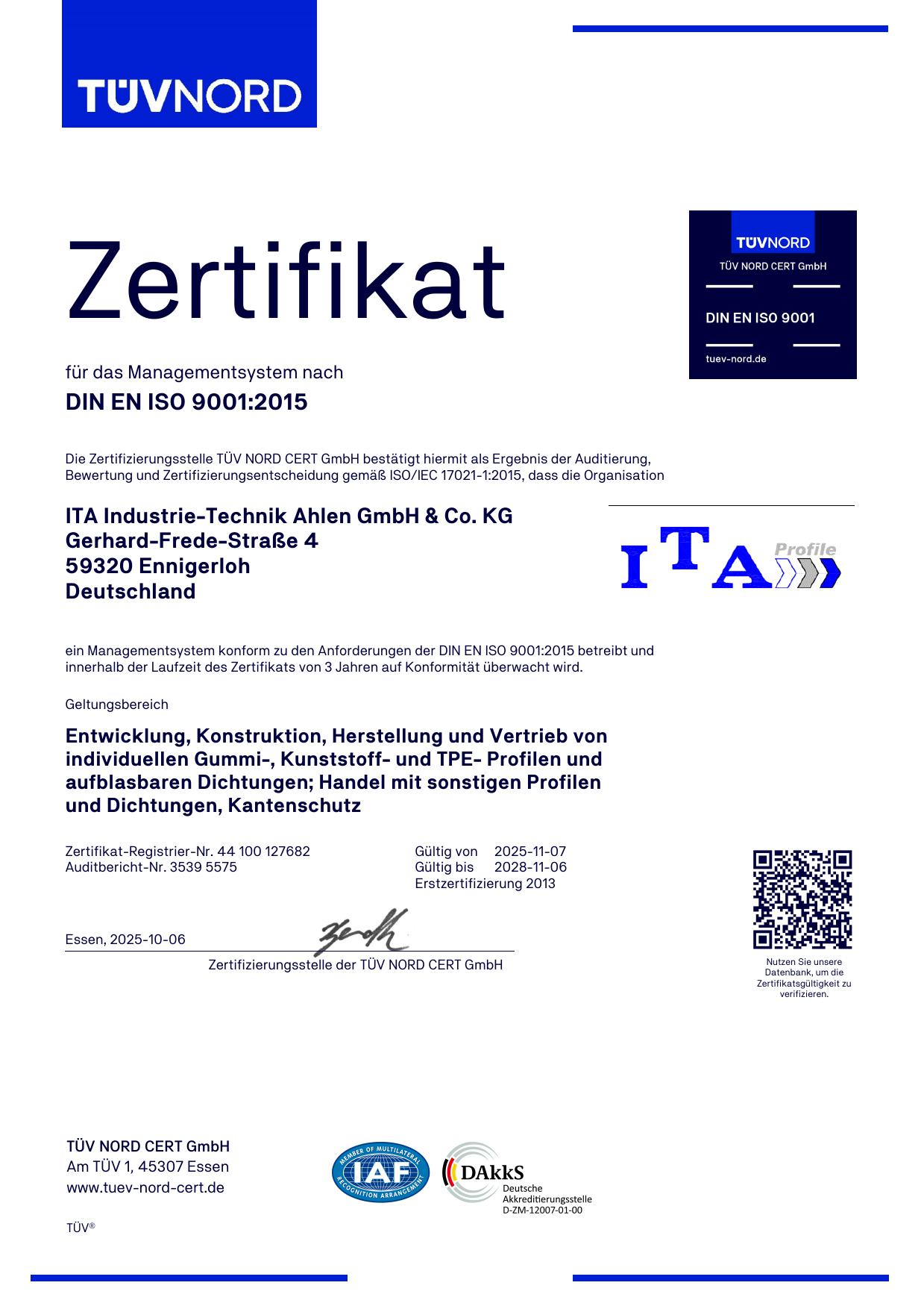 127682 ITA Industrie Technik Ahlen GmbH  Co. K QM WA Deutsch HZERT 25 Kuhl PDF